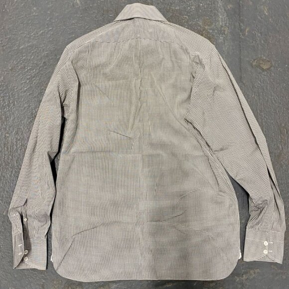 TOM FORD Gray White Cotton Micro Gingham Button Up Shirt - Picture 4 of 8